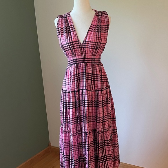 S//W/F Chic Pink Plaid Maxi Dress - Picture 4 of 5
